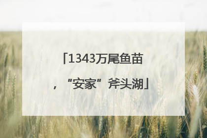 1343万尾鱼苗，“安家”斧头湖