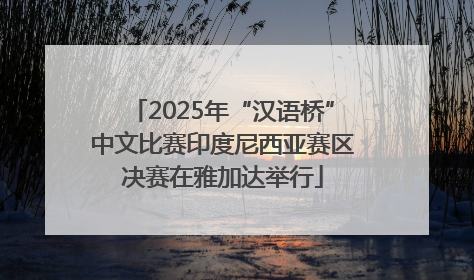 2025年“汉语桥”中文比赛印度尼西亚赛区决赛在雅加达举行