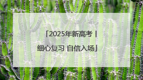 2025年新高考丨细心复习 自信入场
