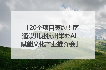 20个项目签约！南通崇川赴杭州举办AI赋能文化产业推介会