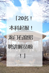 20名！本科起报！龙门石窟招聘讲解员啦！