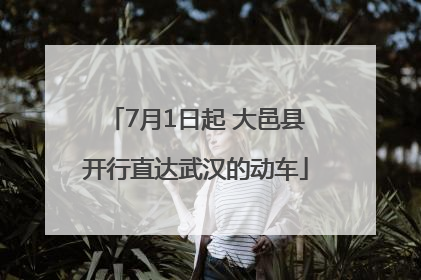 7月1日起 大邑县开行直达武汉的动车