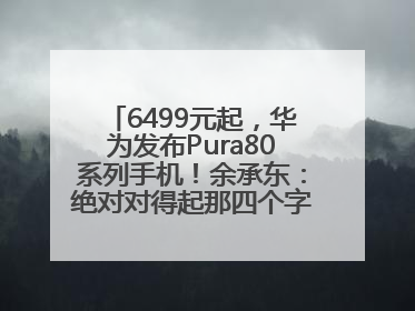 6499元起，华为发布Pura80系列手机！余承东：绝对对得起那四个字！华为近十年研发投入12490亿元