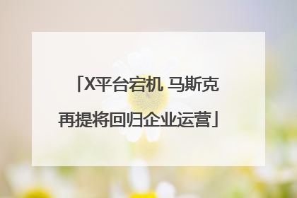 X平台宕机 马斯克再提将回归企业运营